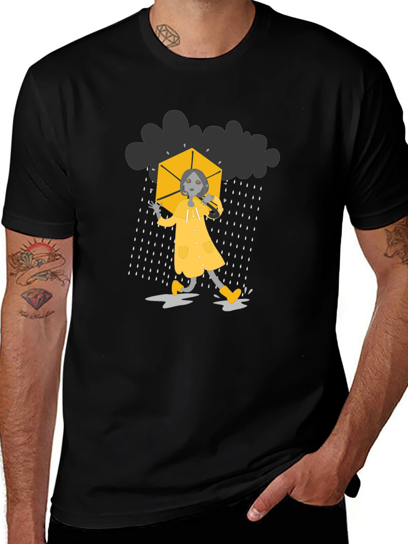 Rainy Day Black T-Shirt