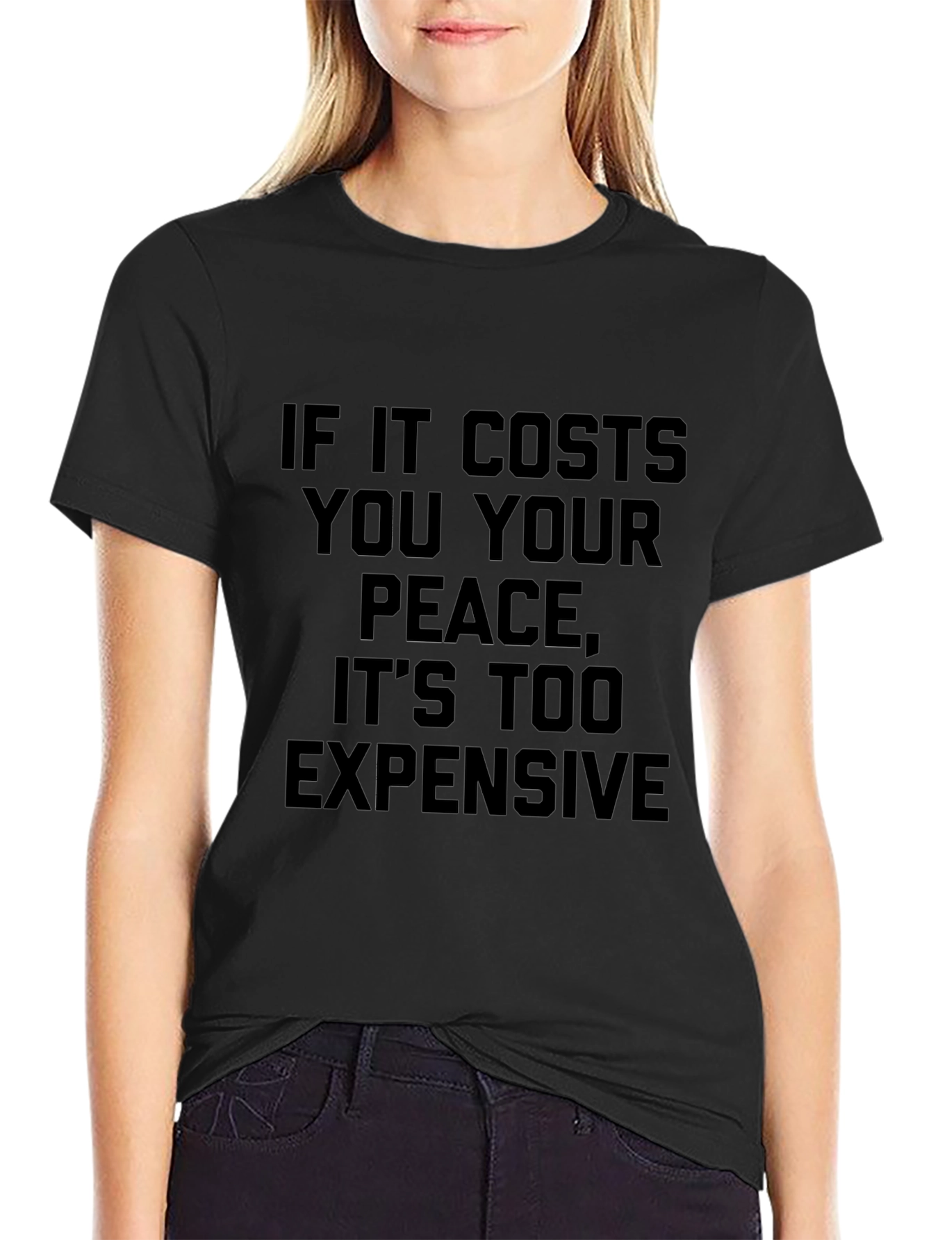 Peace Quote Graphic Tee - Black