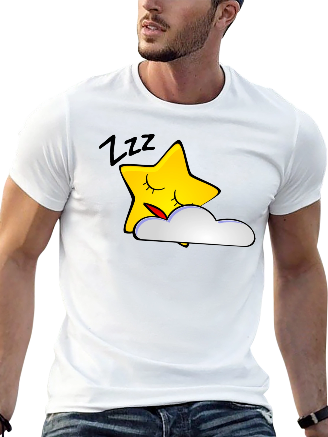 Sleepy Star Graphic Tee - Soft Cotton Blend