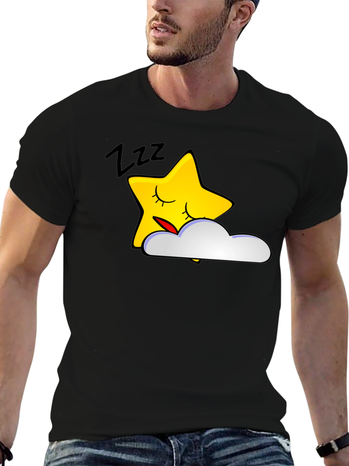 Sleepy Star Graphic Tee - Soft Cotton Blend