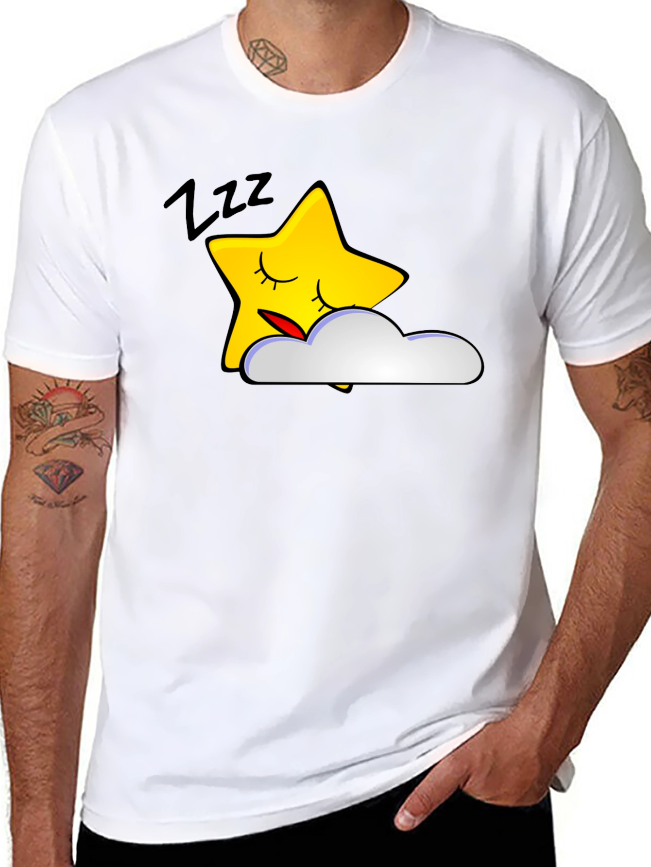 Sleepy Star Graphic Tee - Soft Cotton Blend