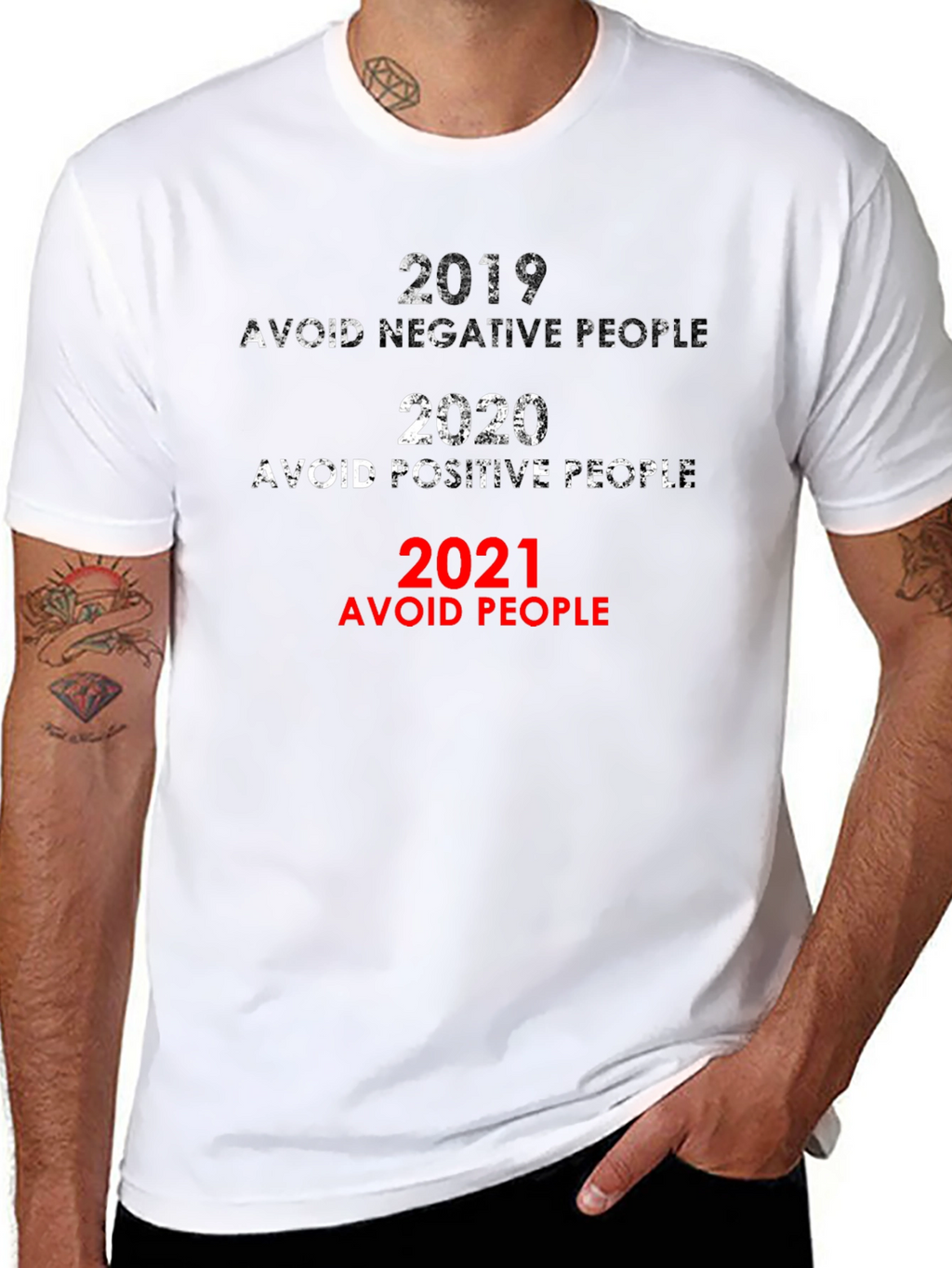2019-2021 Avoid People Novelty Graphic T-Shirt