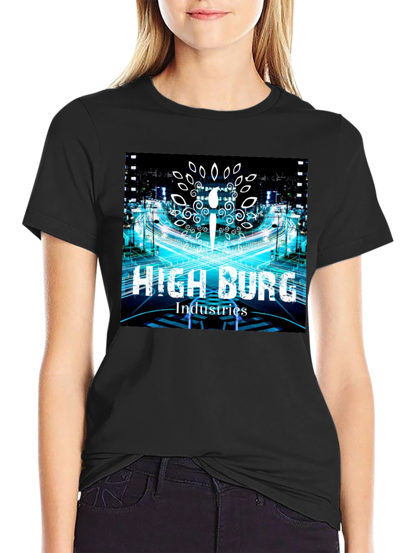 High Burg Industries Black Graphic Tee