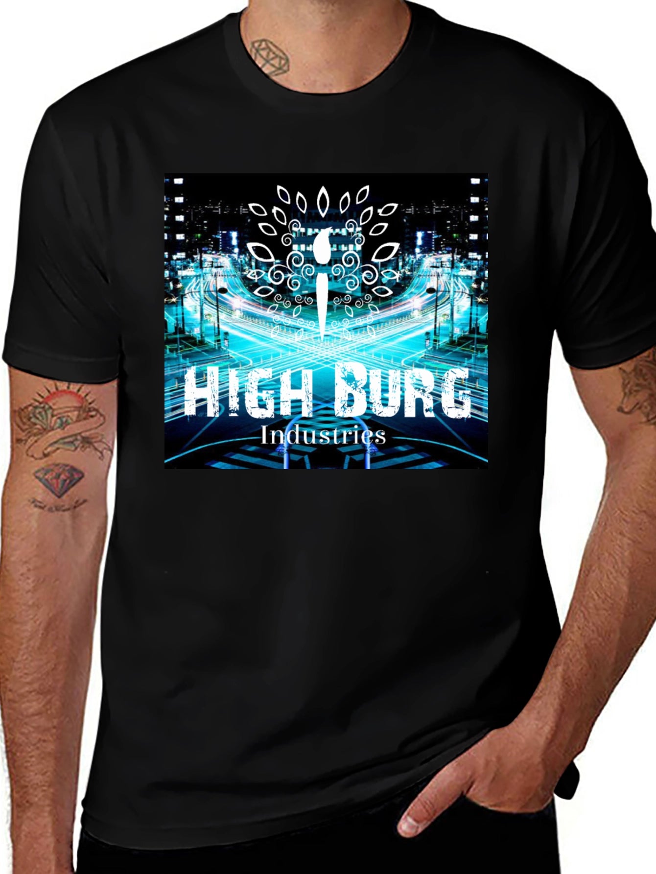 High Burg Industries Black Graphic Tee