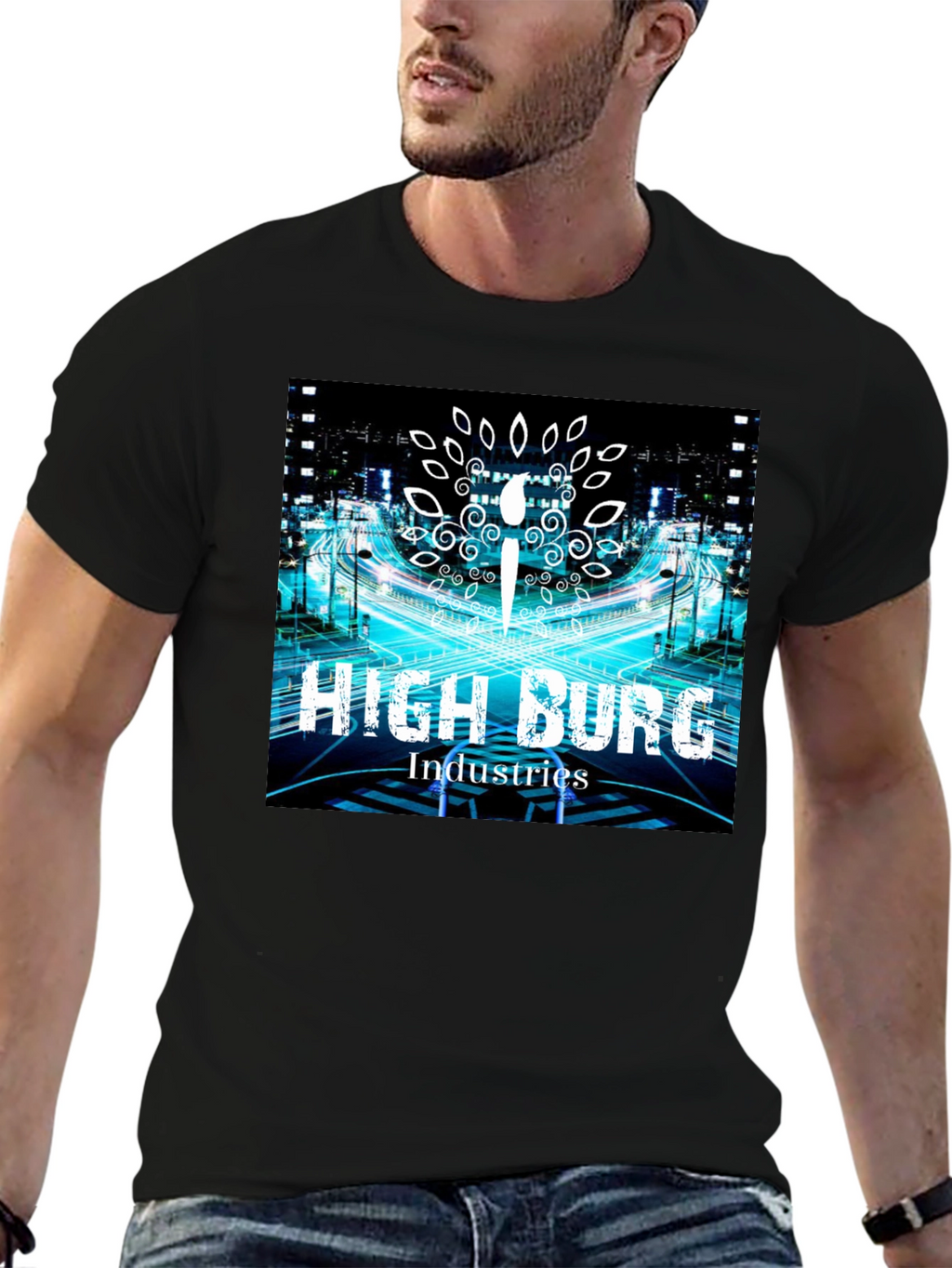 High Burg Industries Black Graphic Tee