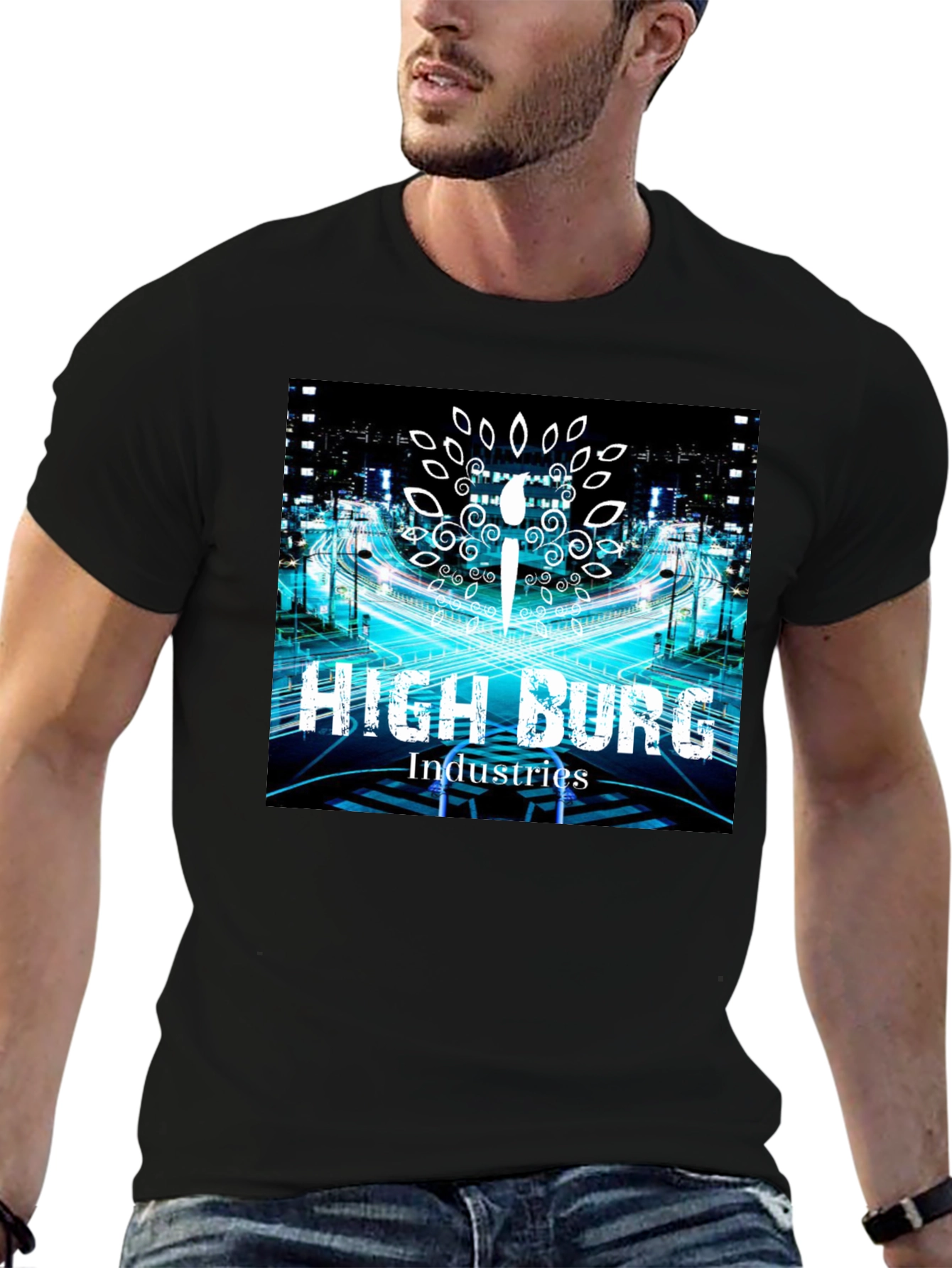 High Burg Industries Black Graphic Tee