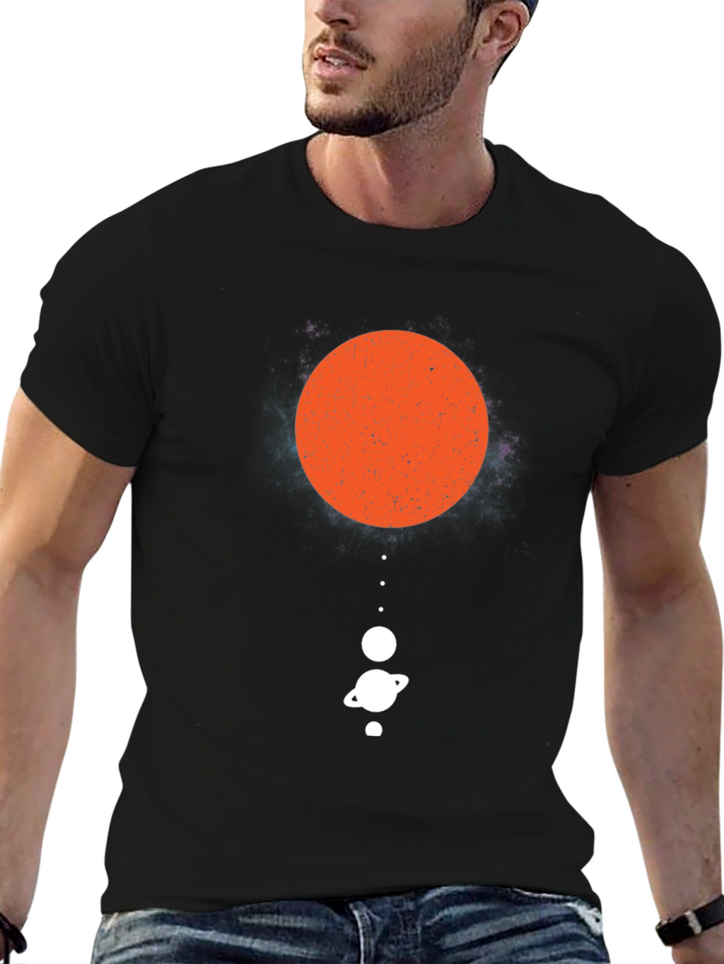 Planetary System Graphic Tee - Black Cotton