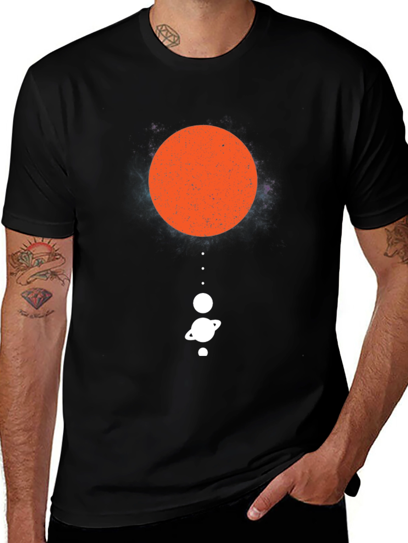 Planetary System Graphic Tee - Black Cotton