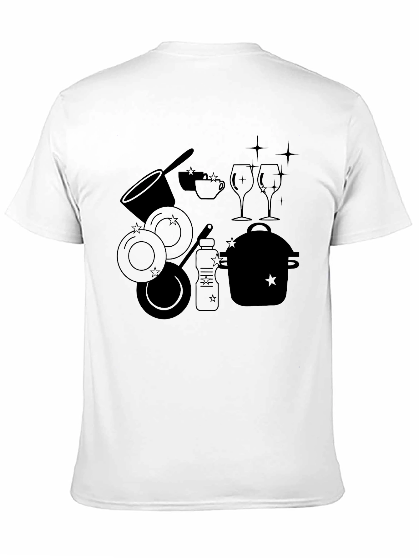 Dishware Silhouette Black T-Shirt