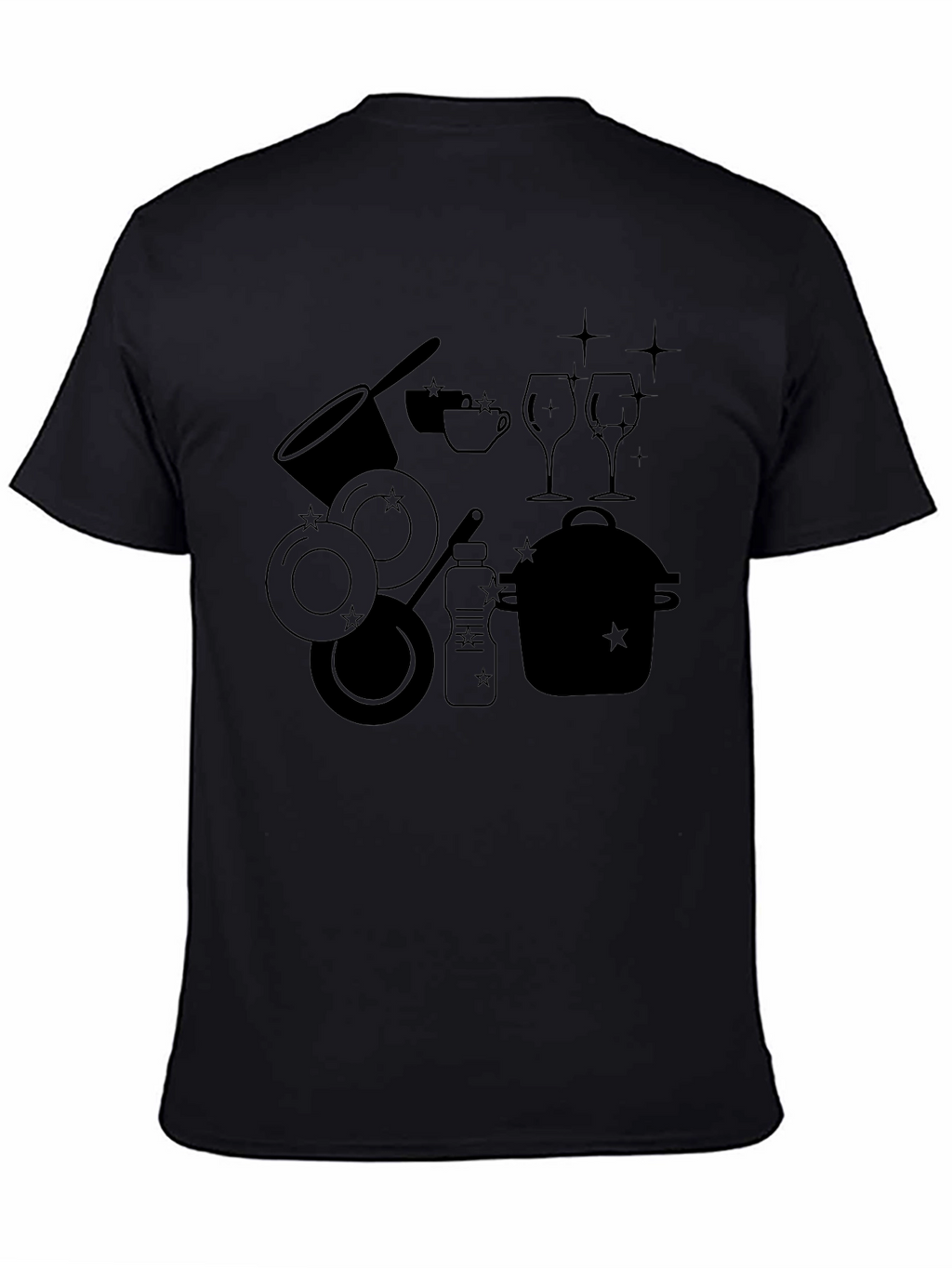 Dishware Silhouette Black T-Shirt