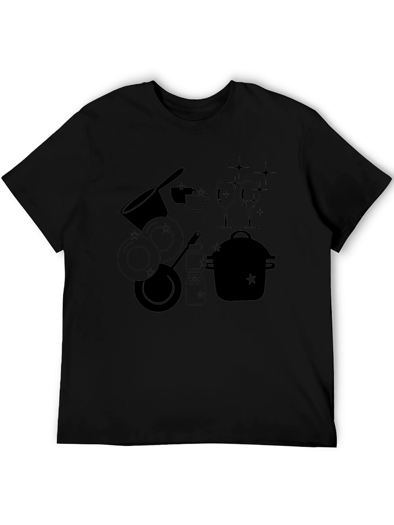Dishware Silhouette Black T-Shirt