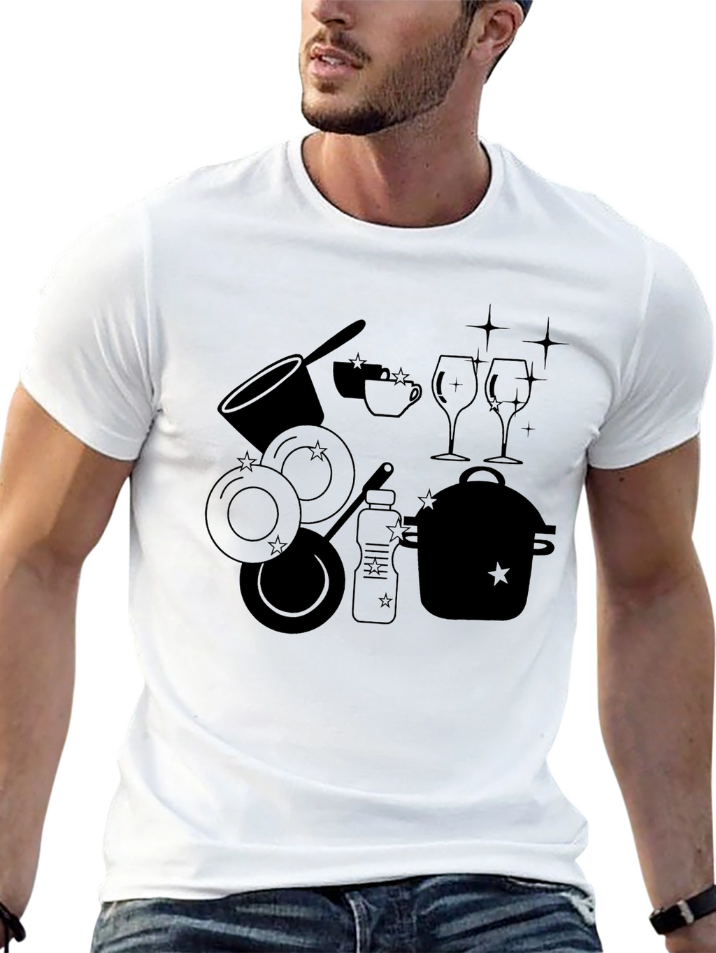 Dishware Silhouette Black T-Shirt