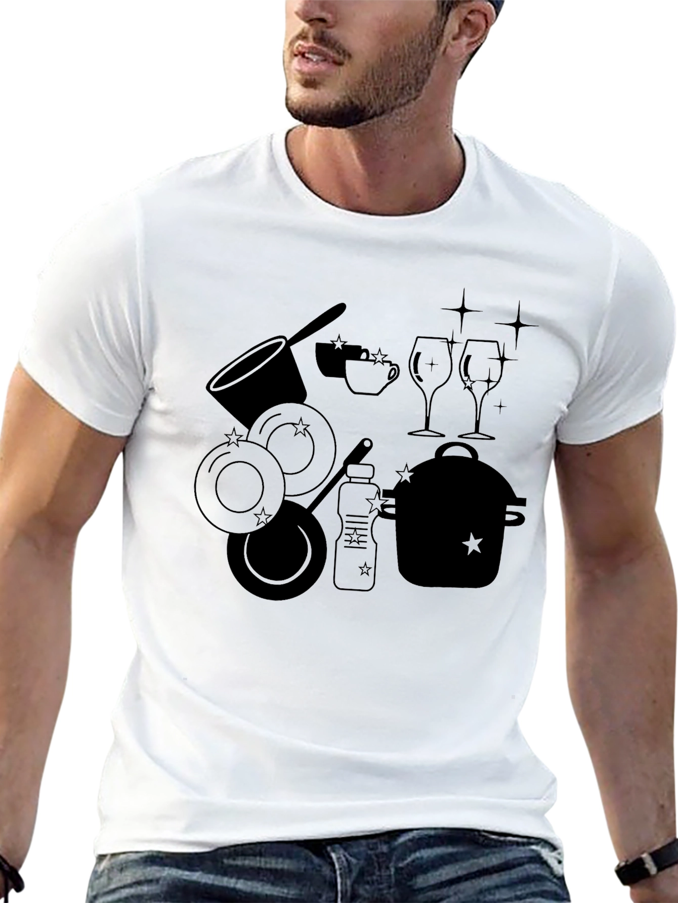 Dishware Silhouette Black T-Shirt