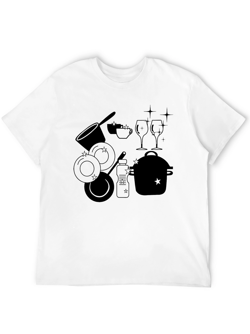 Dishware Silhouette Black T-Shirt