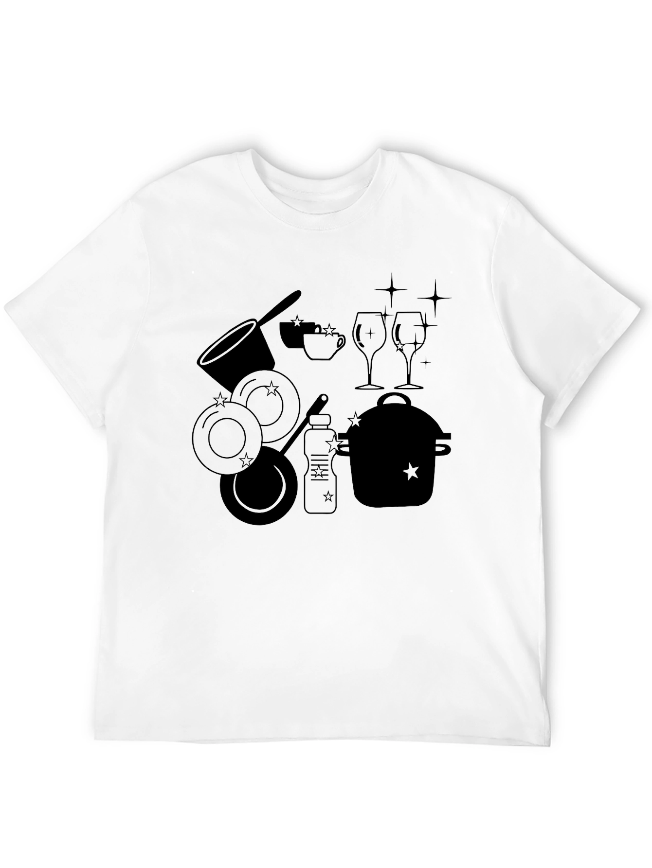 Dishware Silhouette Black T-Shirt