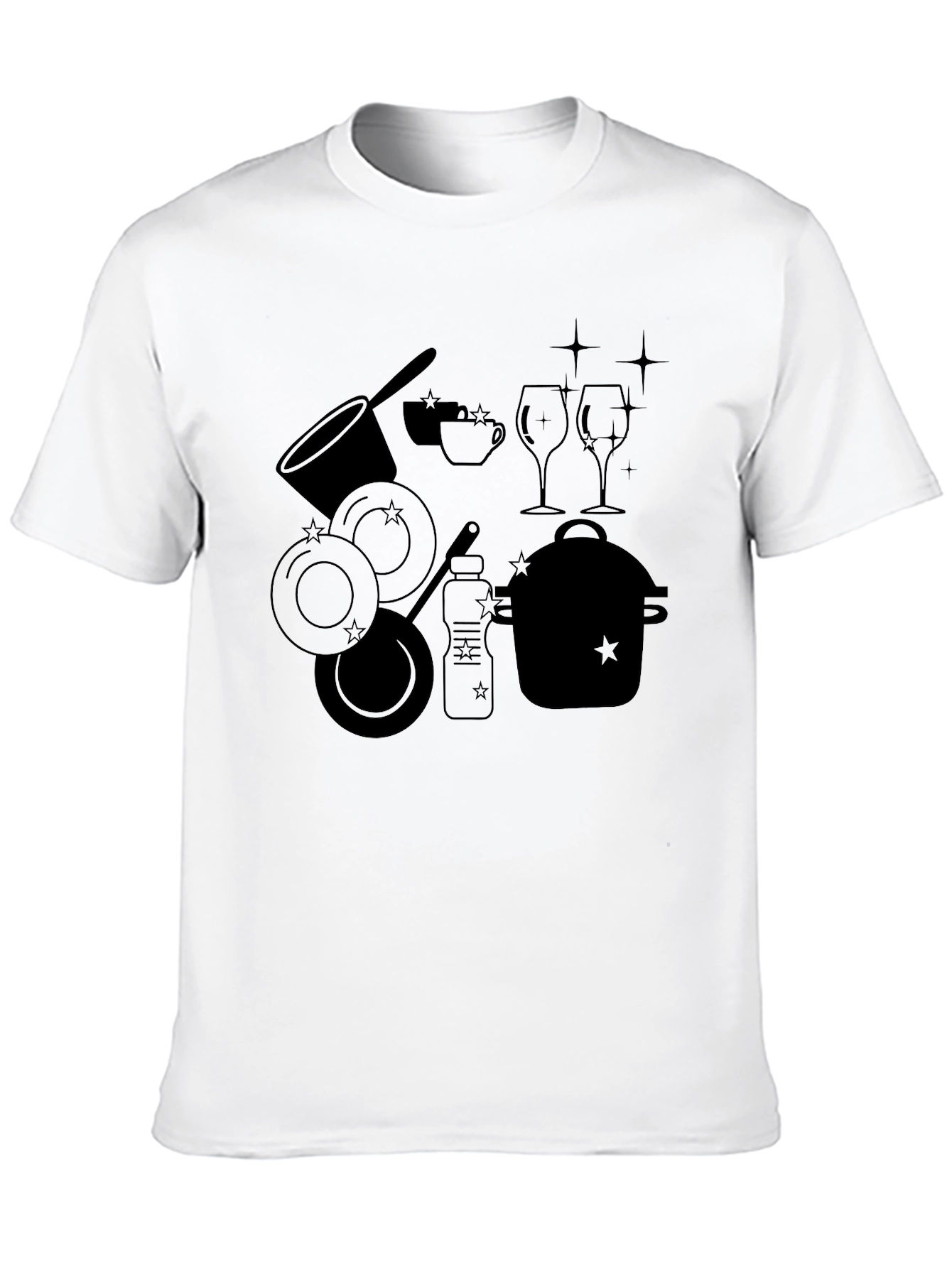 Dishware Silhouette Black T-Shirt