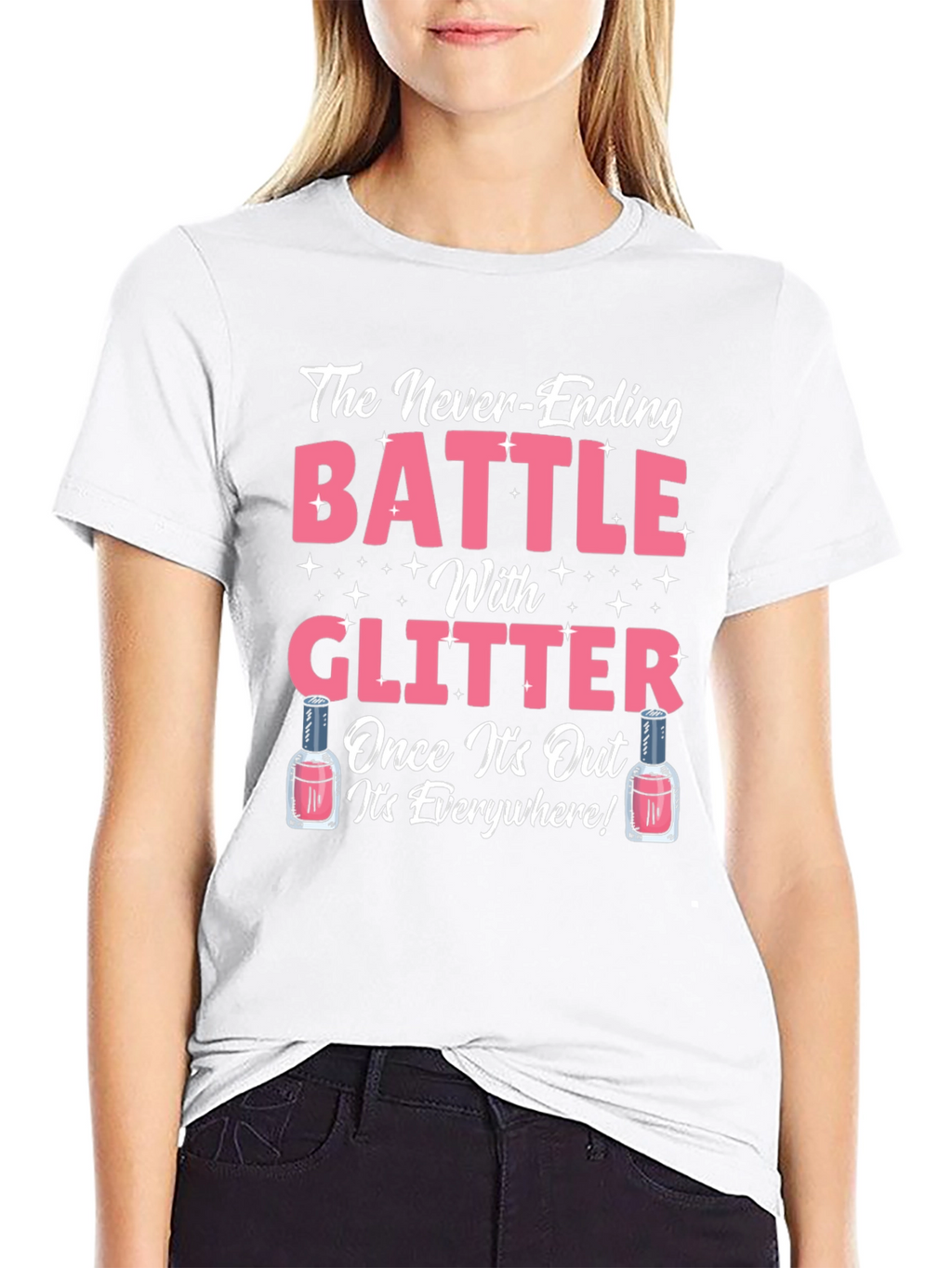 Glitter Battle T-Shirt Novelty Graphic Tee