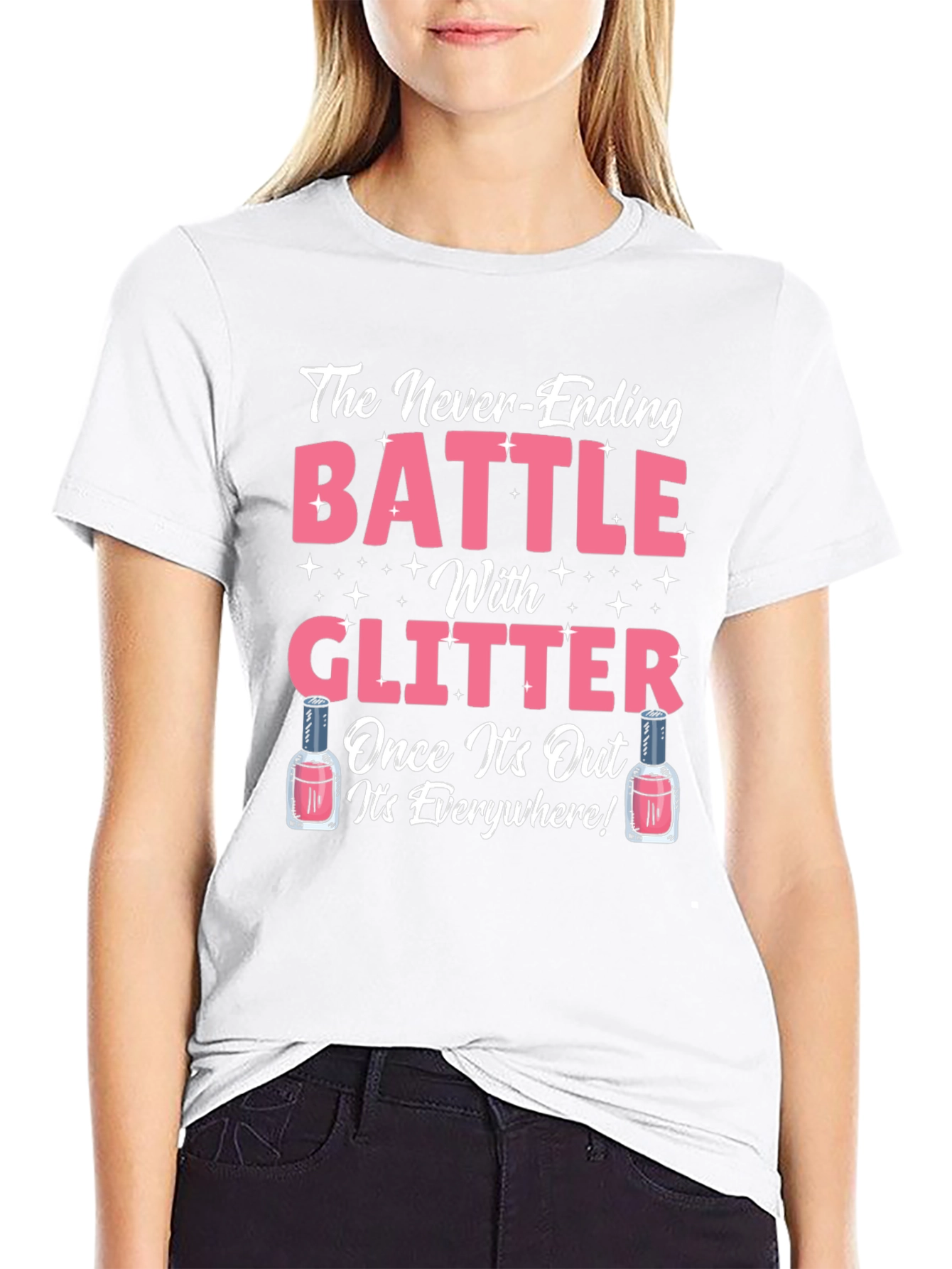 Glitter Battle T-Shirt Novelty Graphic Tee