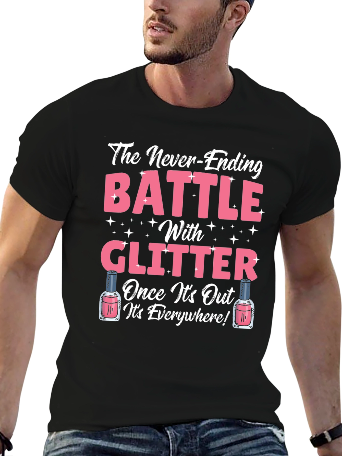 Glitter Battle T-Shirt Novelty Graphic Tee
