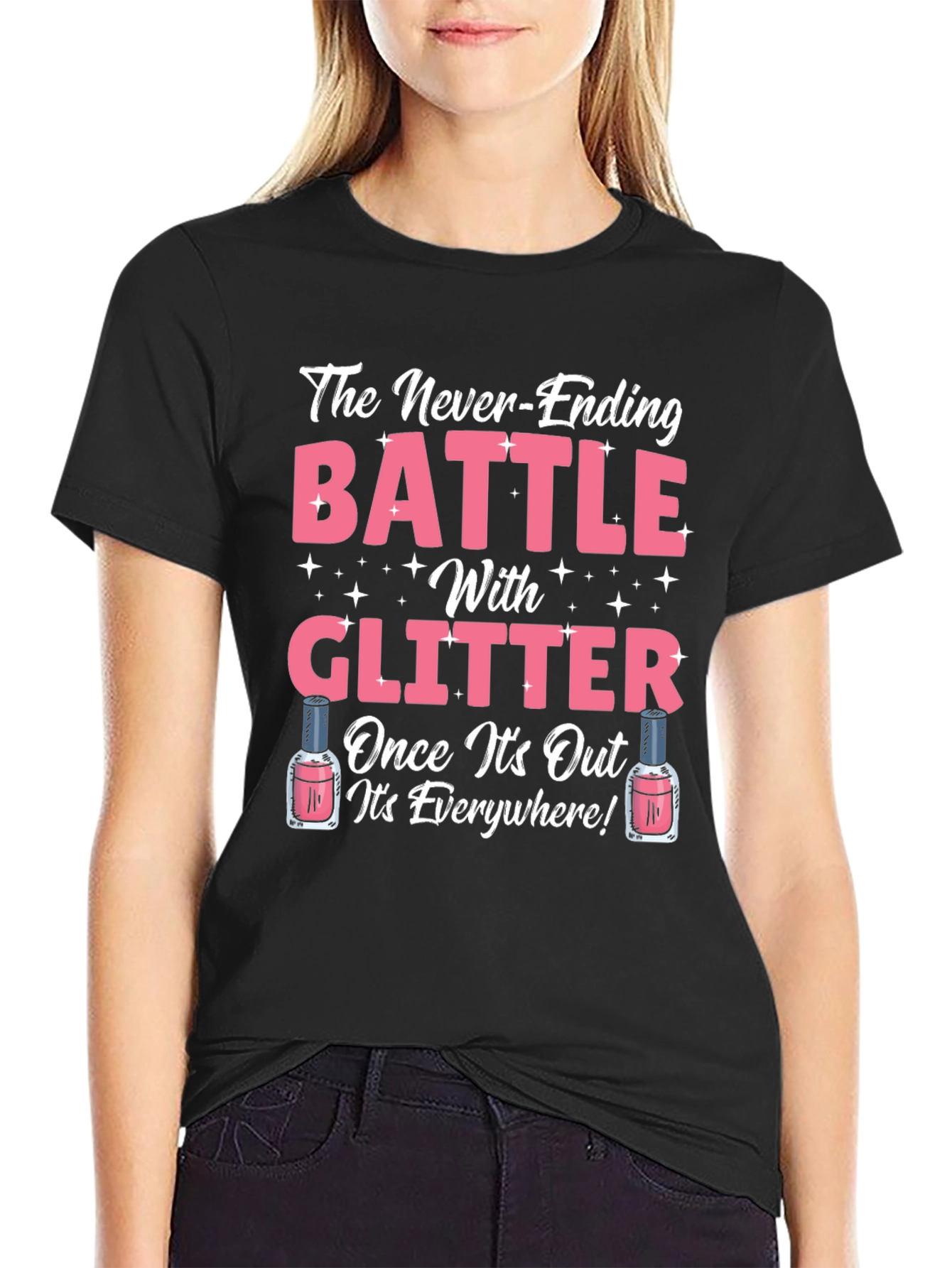 Glitter Battle T-Shirt Novelty Graphic Tee