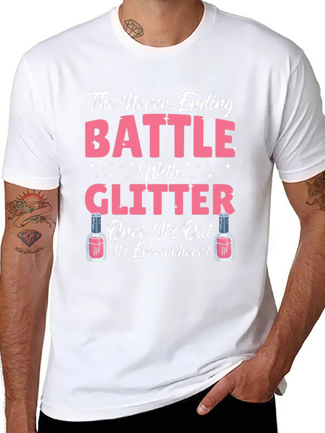 Glitter Battle T-Shirt Novelty Graphic Tee