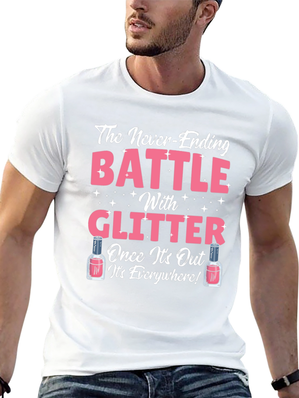 Glitter Battle T-Shirt Novelty Graphic Tee
