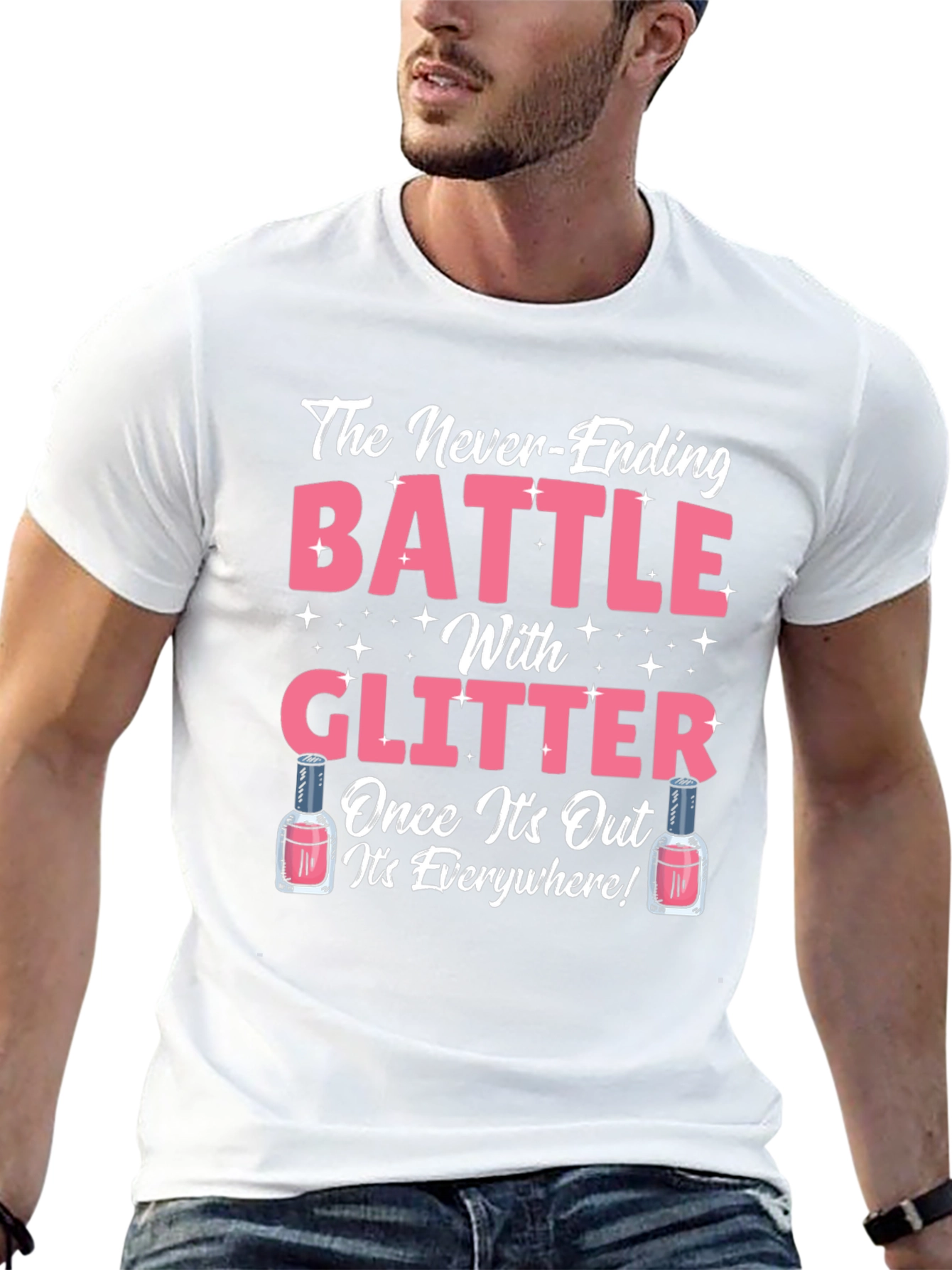 Glitter Battle T-Shirt Novelty Graphic Tee