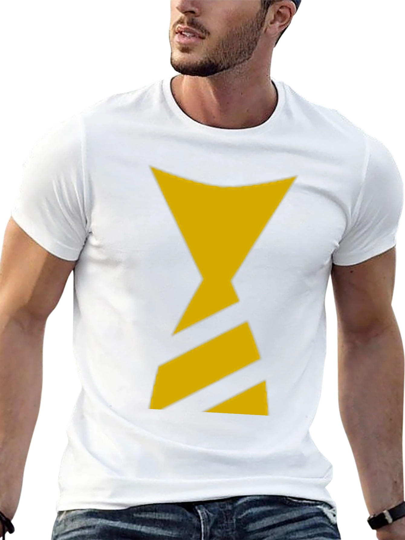Black T-Shirt with Yellow Hourglass Design