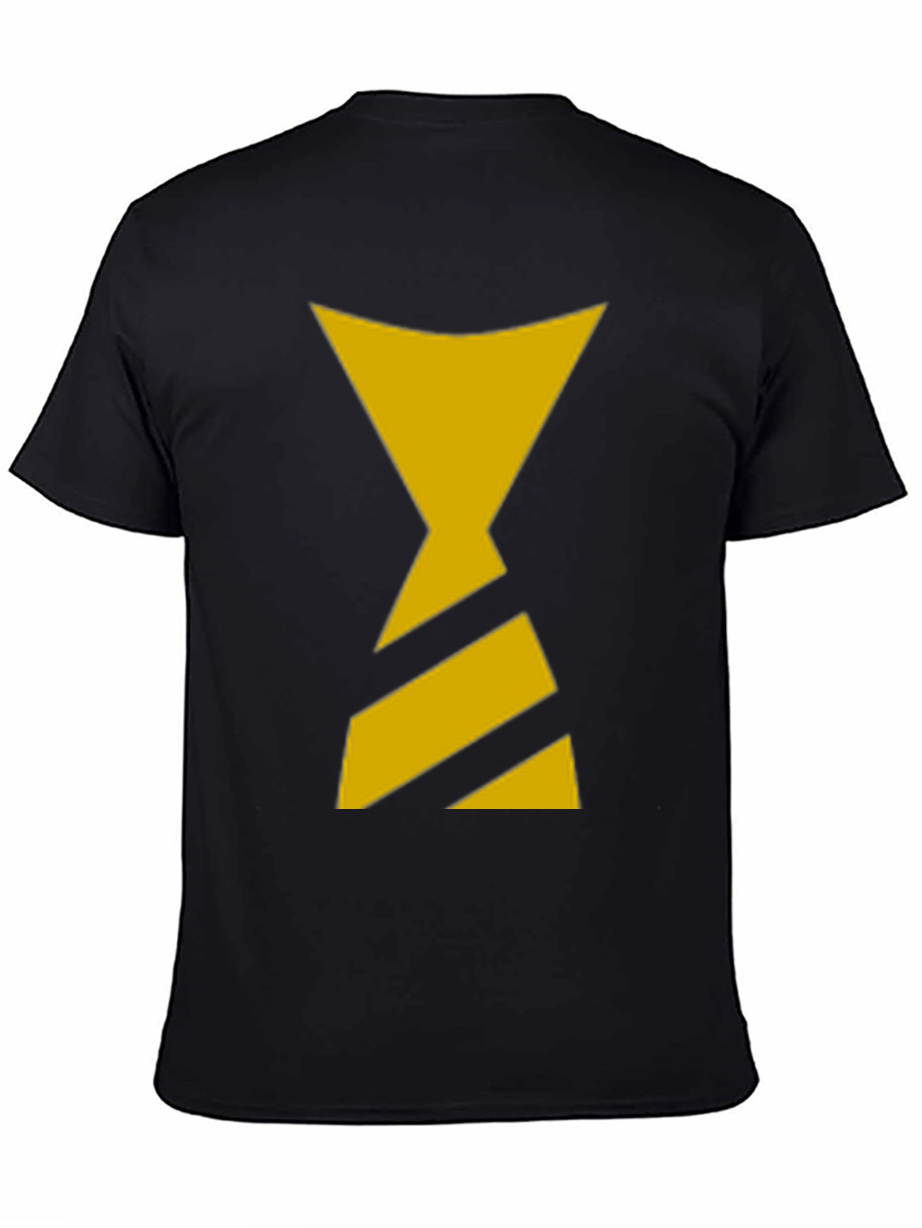 Black T-Shirt with Yellow Hourglass Design