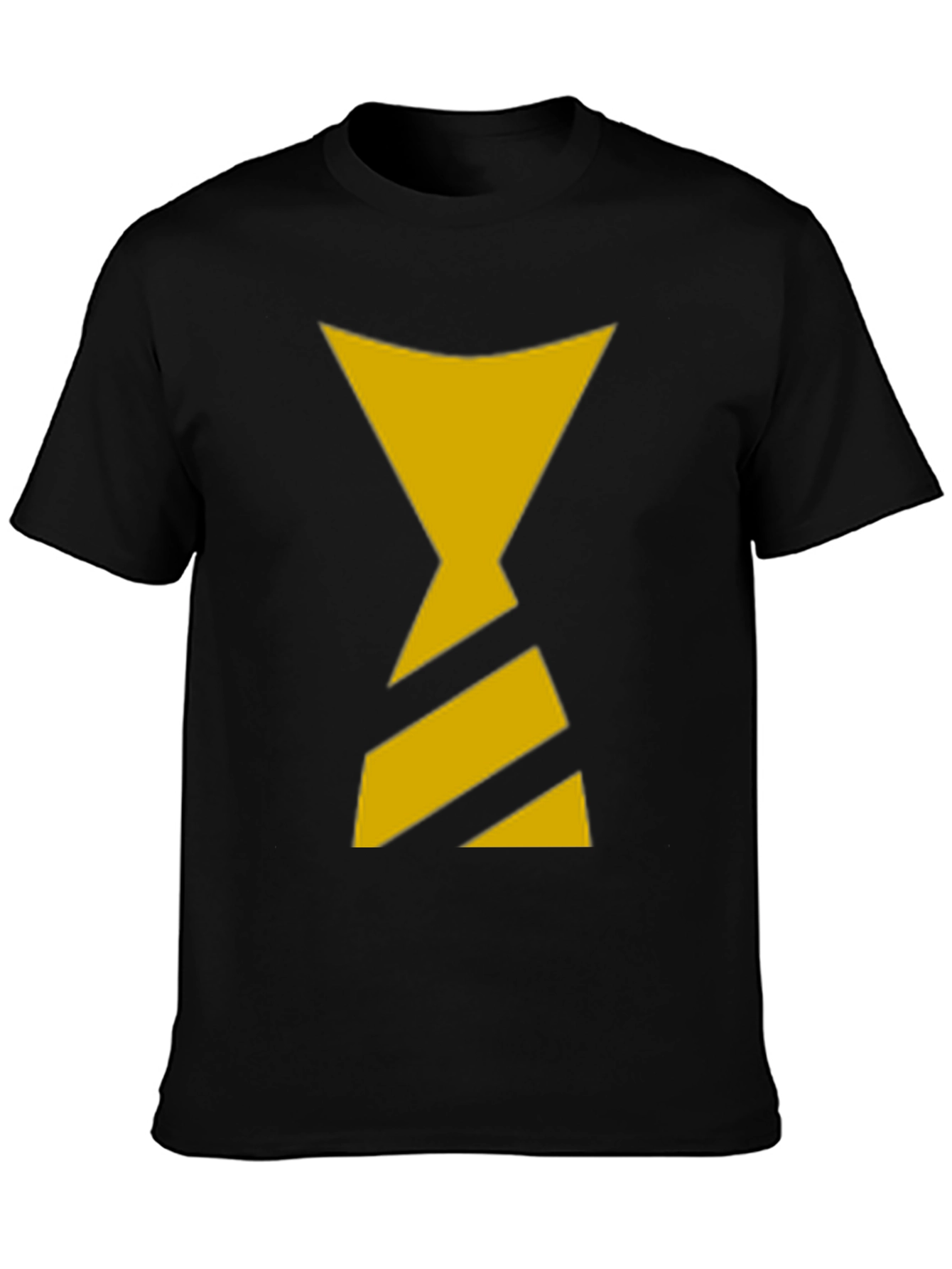 Black T-Shirt with Yellow Hourglass Design