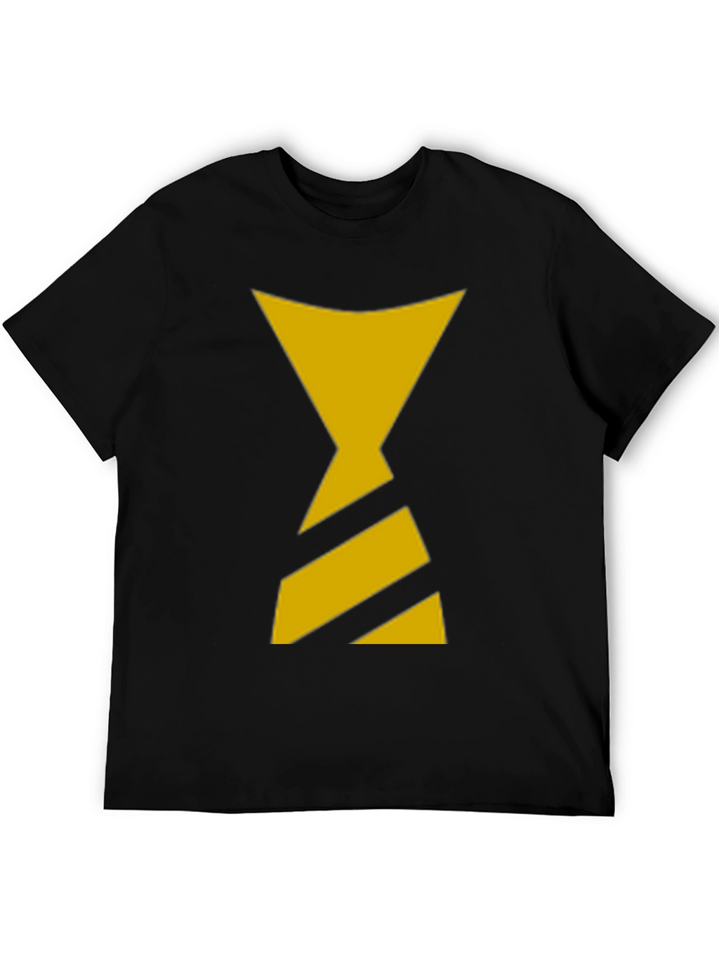 Black T-Shirt with Yellow Hourglass Design