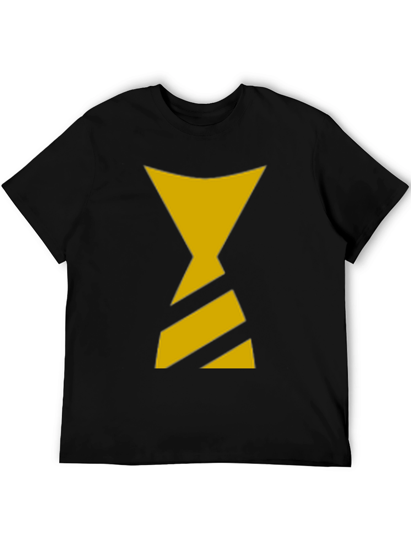 Black T-Shirt with Yellow Hourglass Design