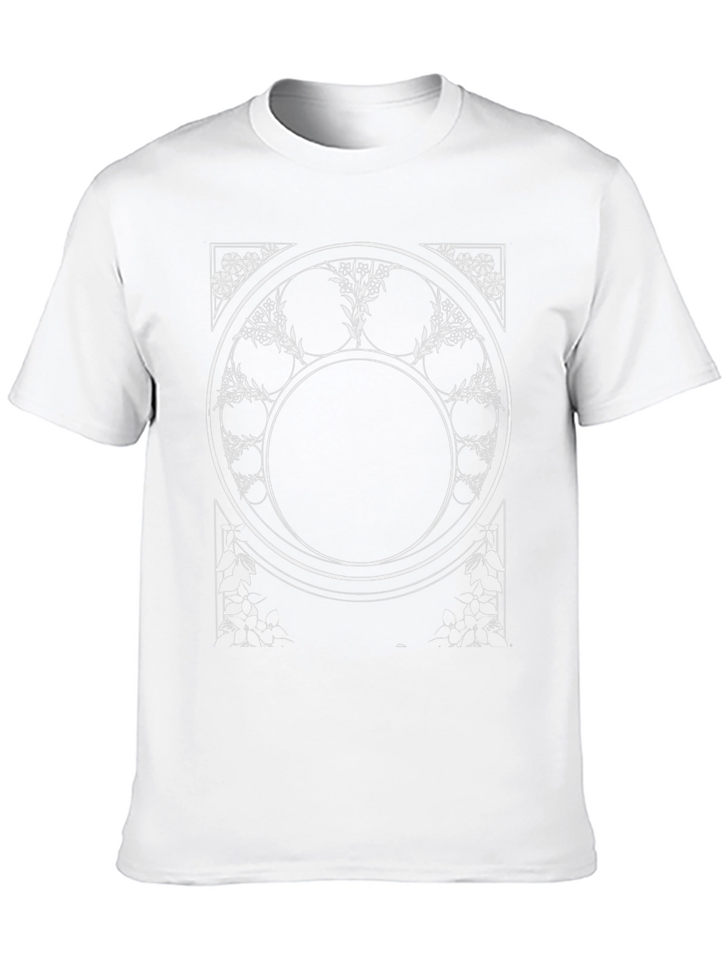 Geometric Floral Graphic Tee - Black