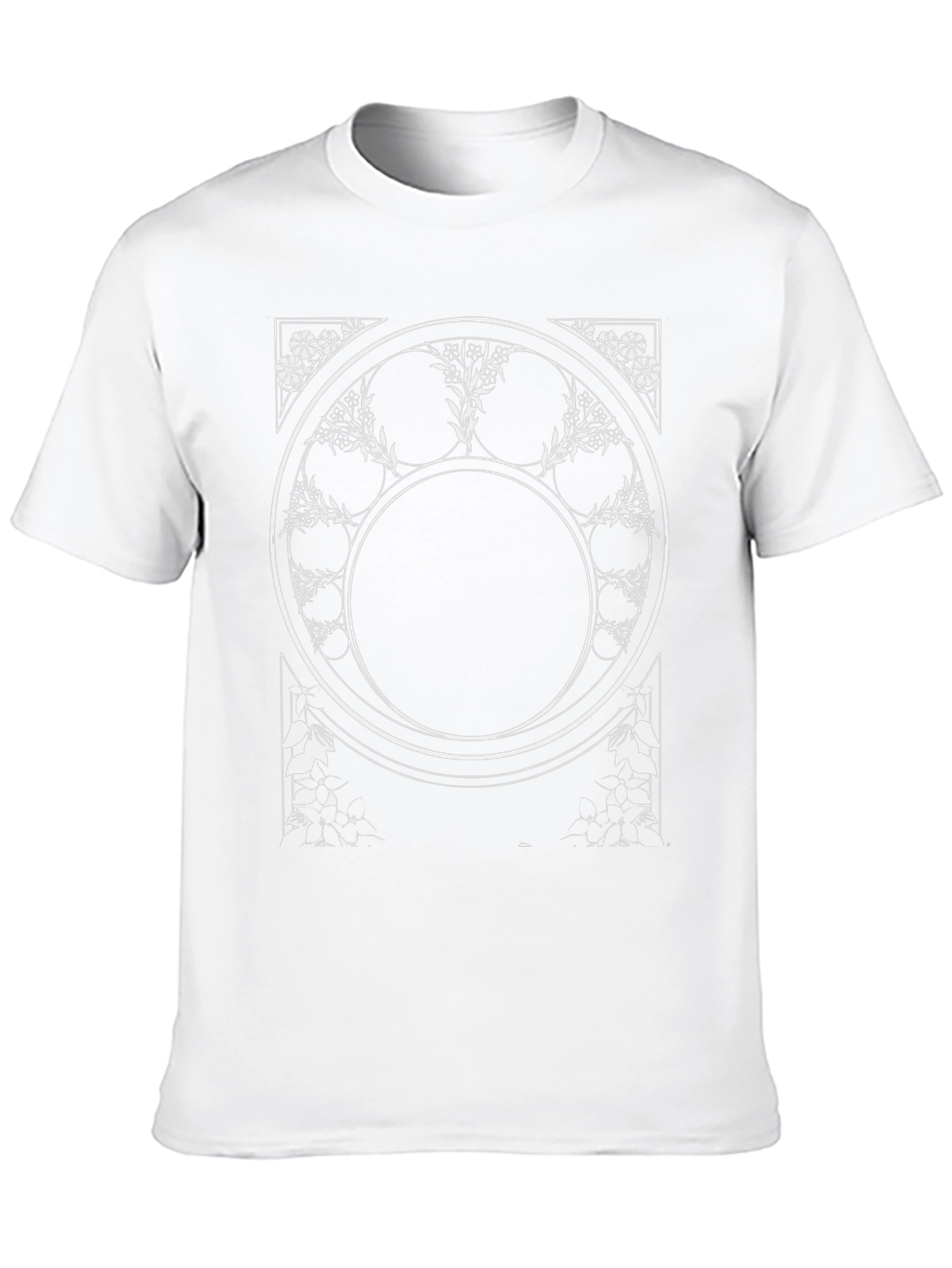 Geometric Floral Graphic Tee - Black
