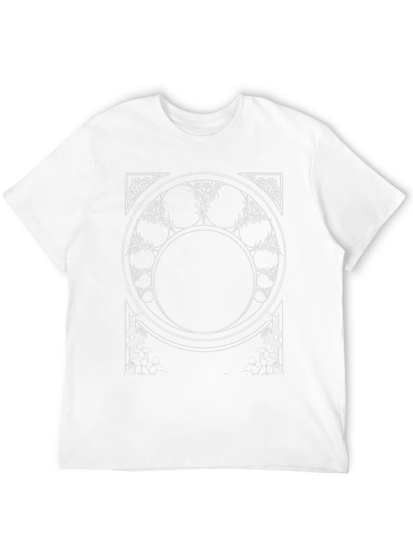 Geometric Floral Graphic Tee - Black