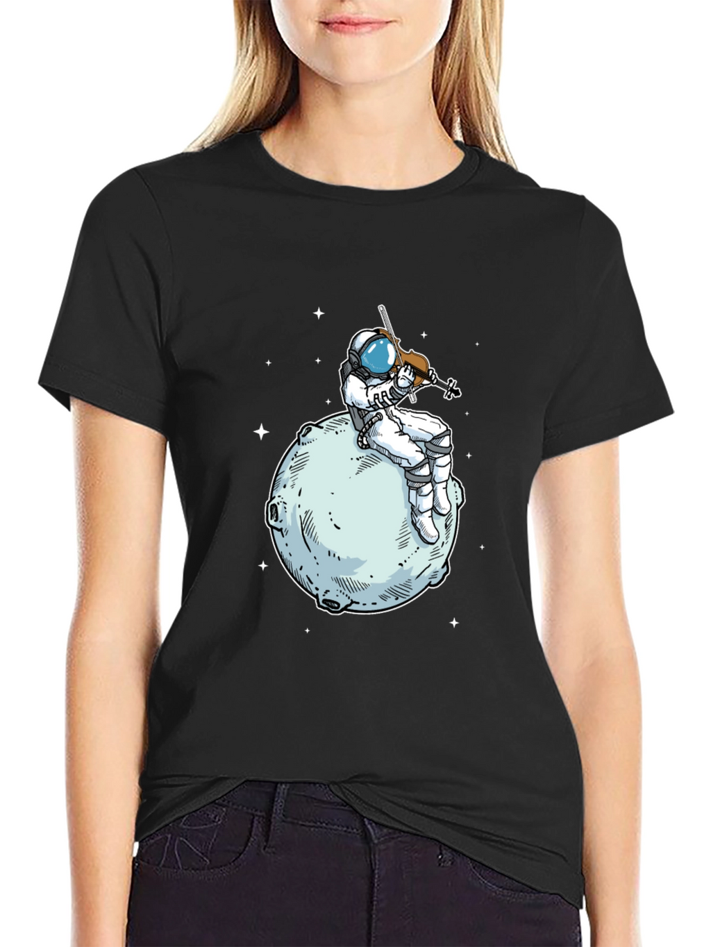 Astronaut Violinist T-Shirt - Space Musician Tee
