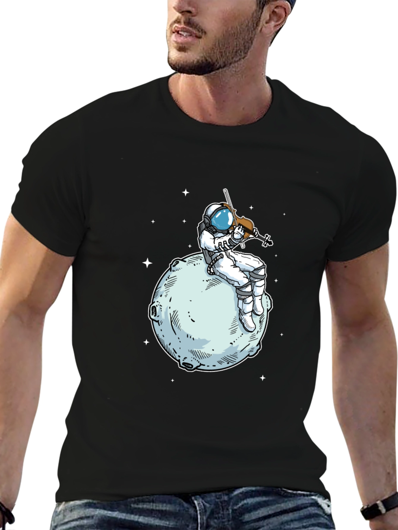Astronaut Violinist T-Shirt - Space Musician Tee