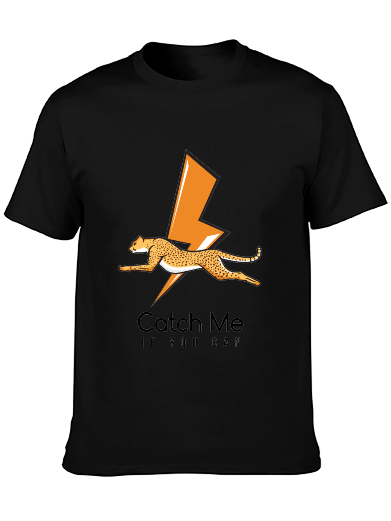 Cheetah Lightning Bolt Graphic Tee - Catch Me If You Can