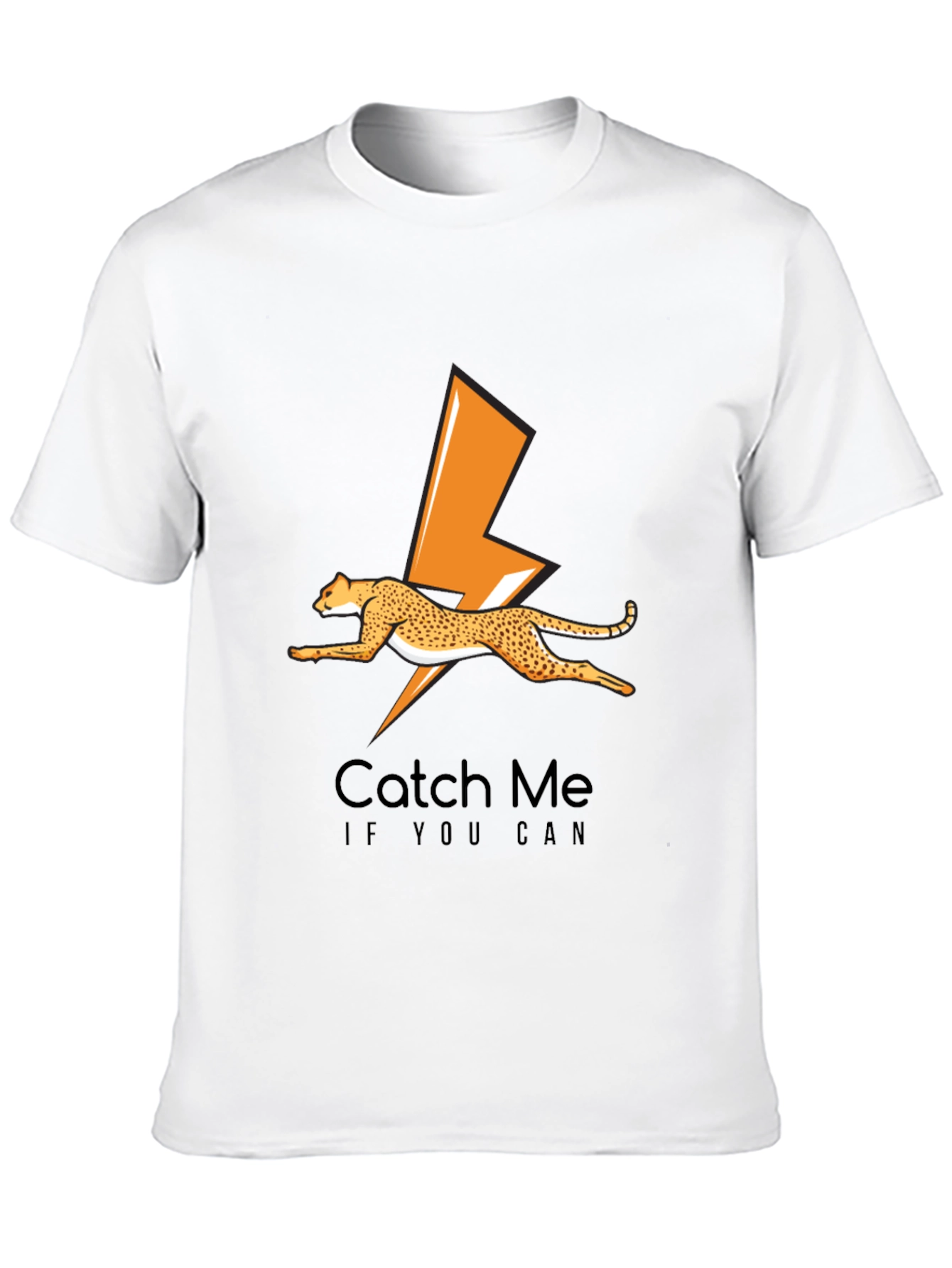 Cheetah Lightning Bolt Graphic Tee - Catch Me If You Can
