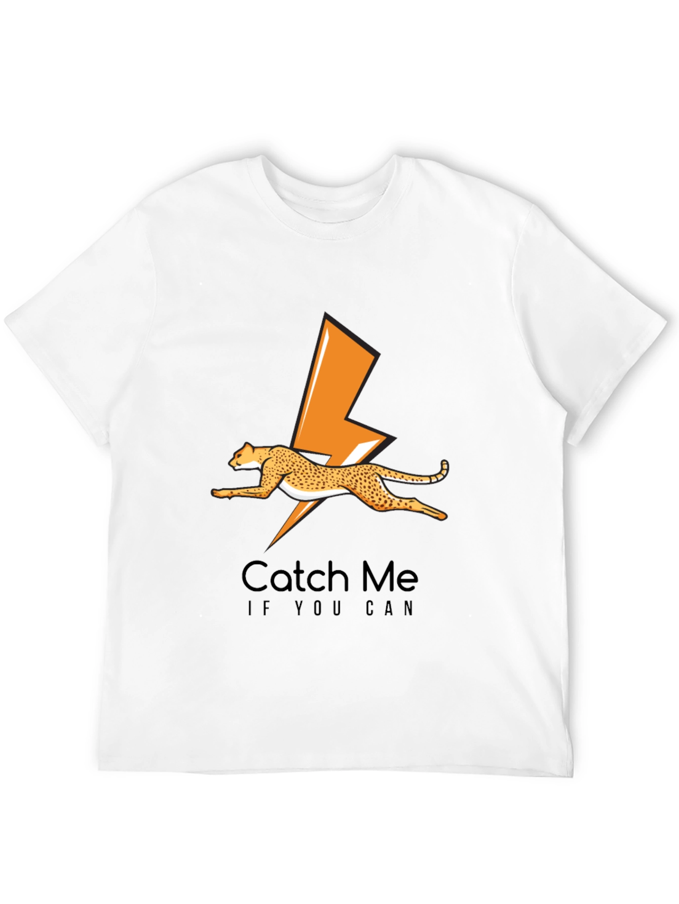 Cheetah Lightning Bolt Graphic Tee - Catch Me If You Can