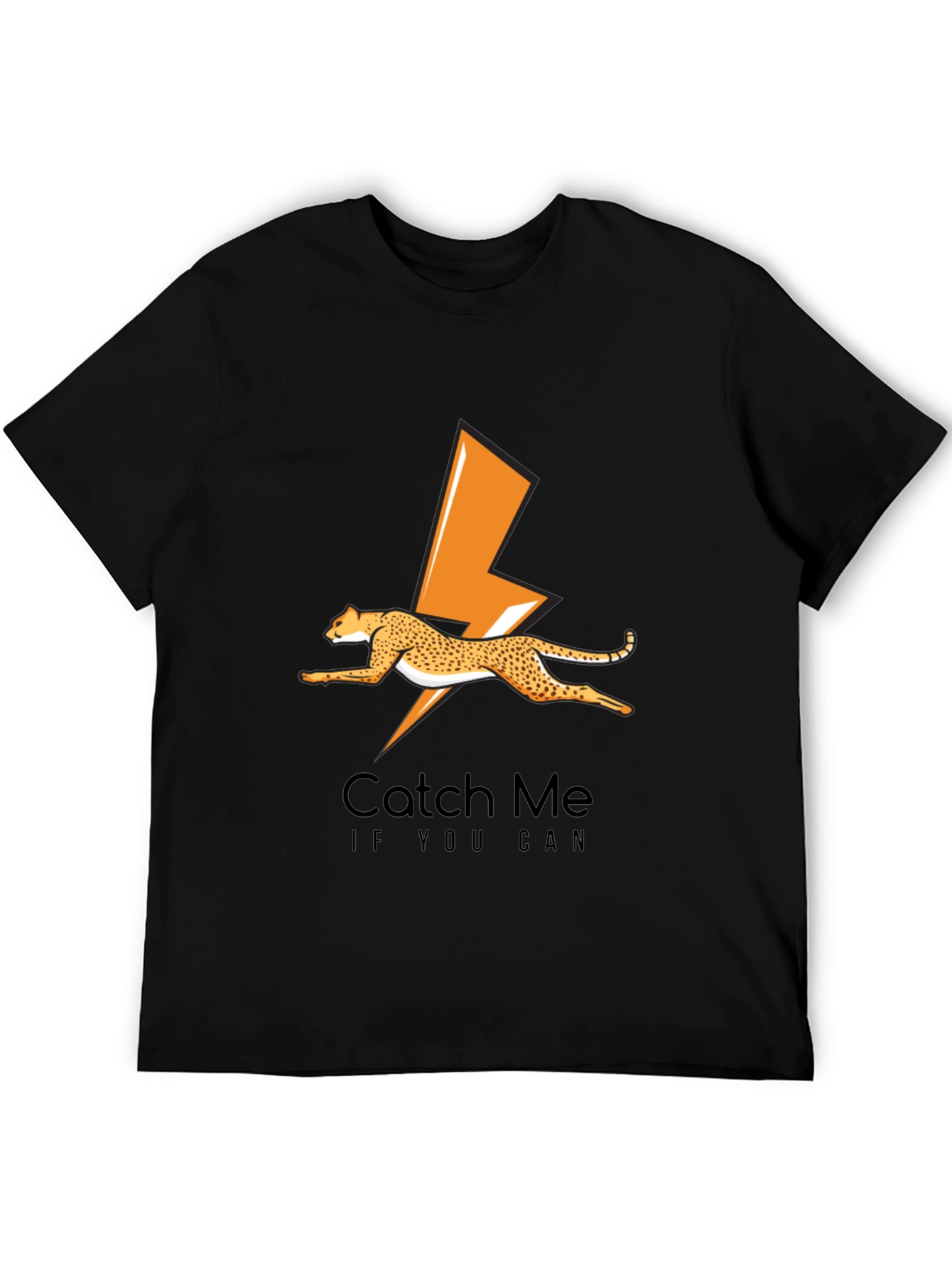 Cheetah Lightning Bolt Graphic Tee - Catch Me If You Can