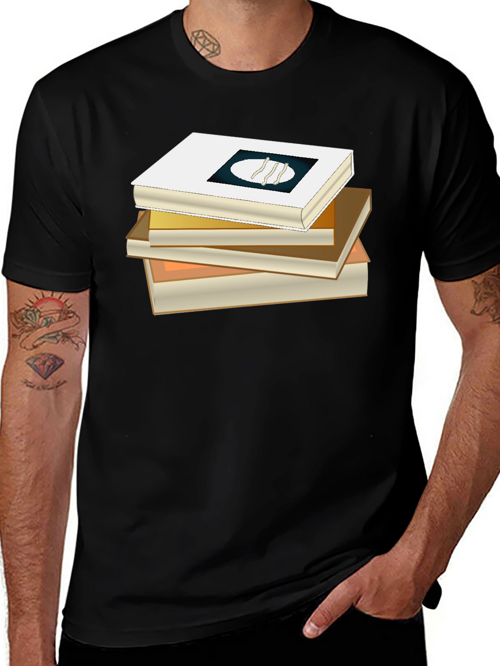 Book Stack Tee - Literary Fashion