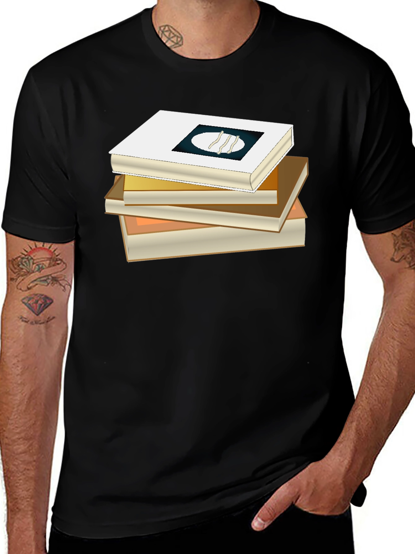 Book Stack Tee - Literary Fashion