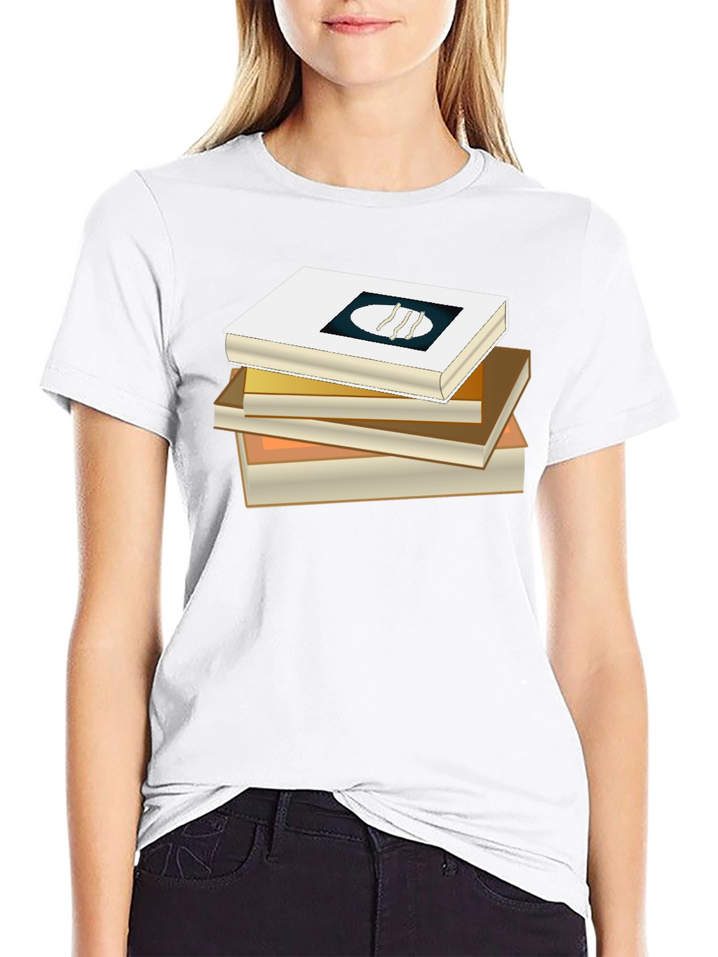 Book Stack Tee - Literary Fashion