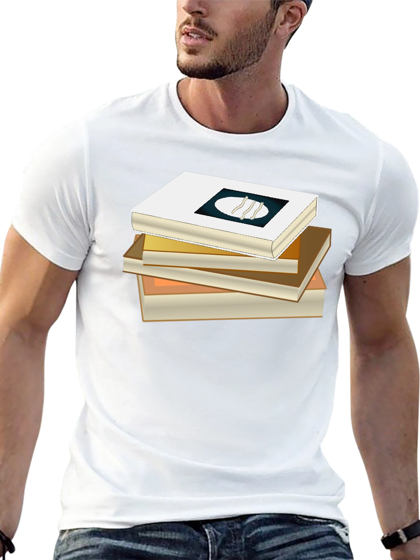 Book Stack Tee - Literary Fashion