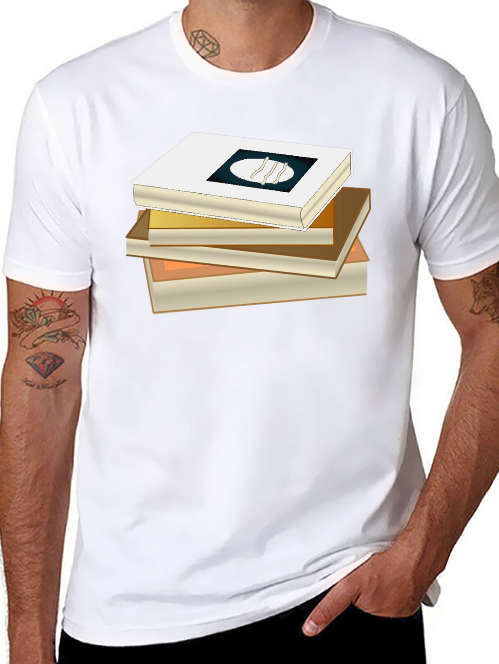 Book Stack Tee - Literary Fashion