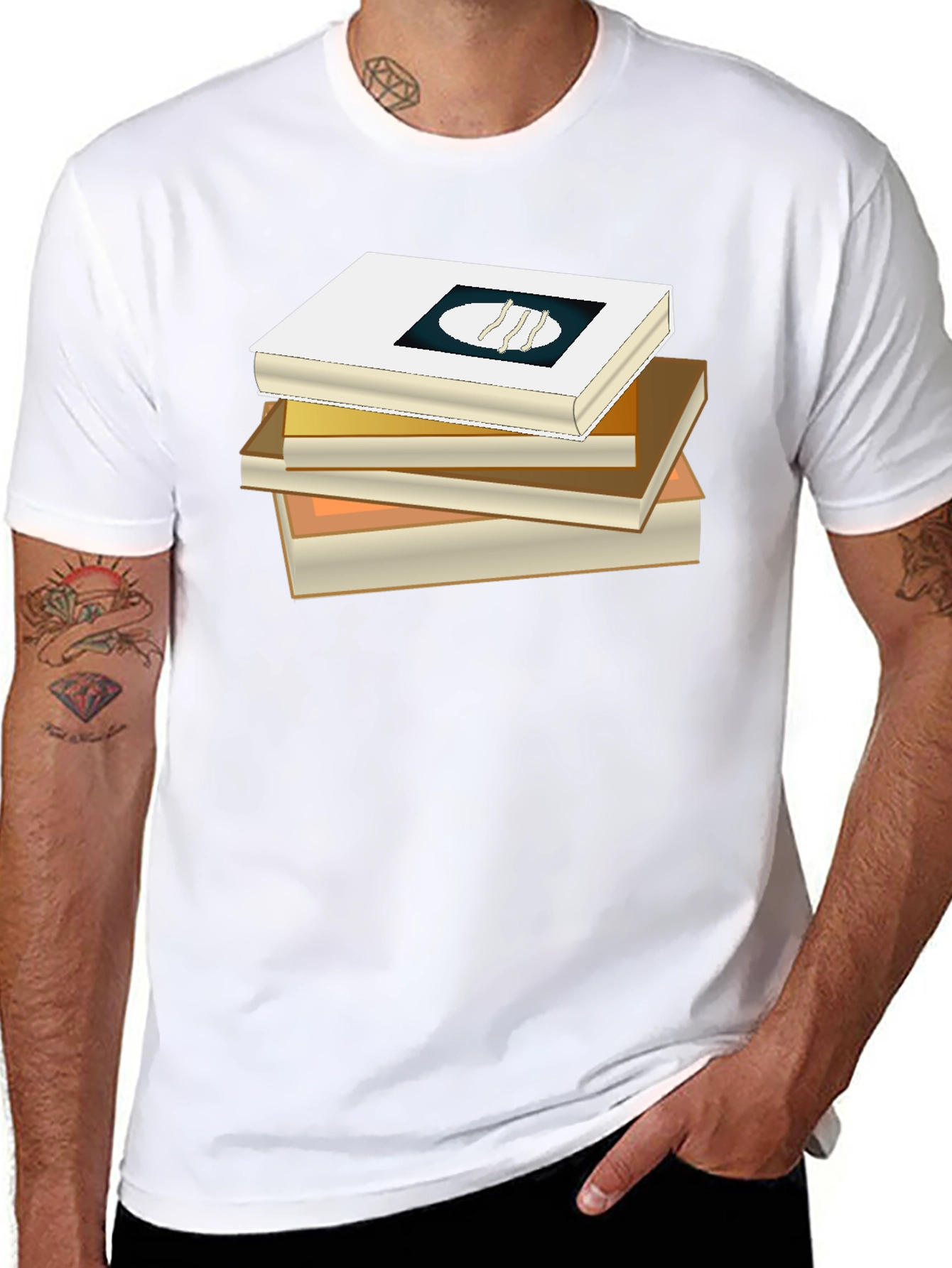Book Stack Tee - Literary Fashion