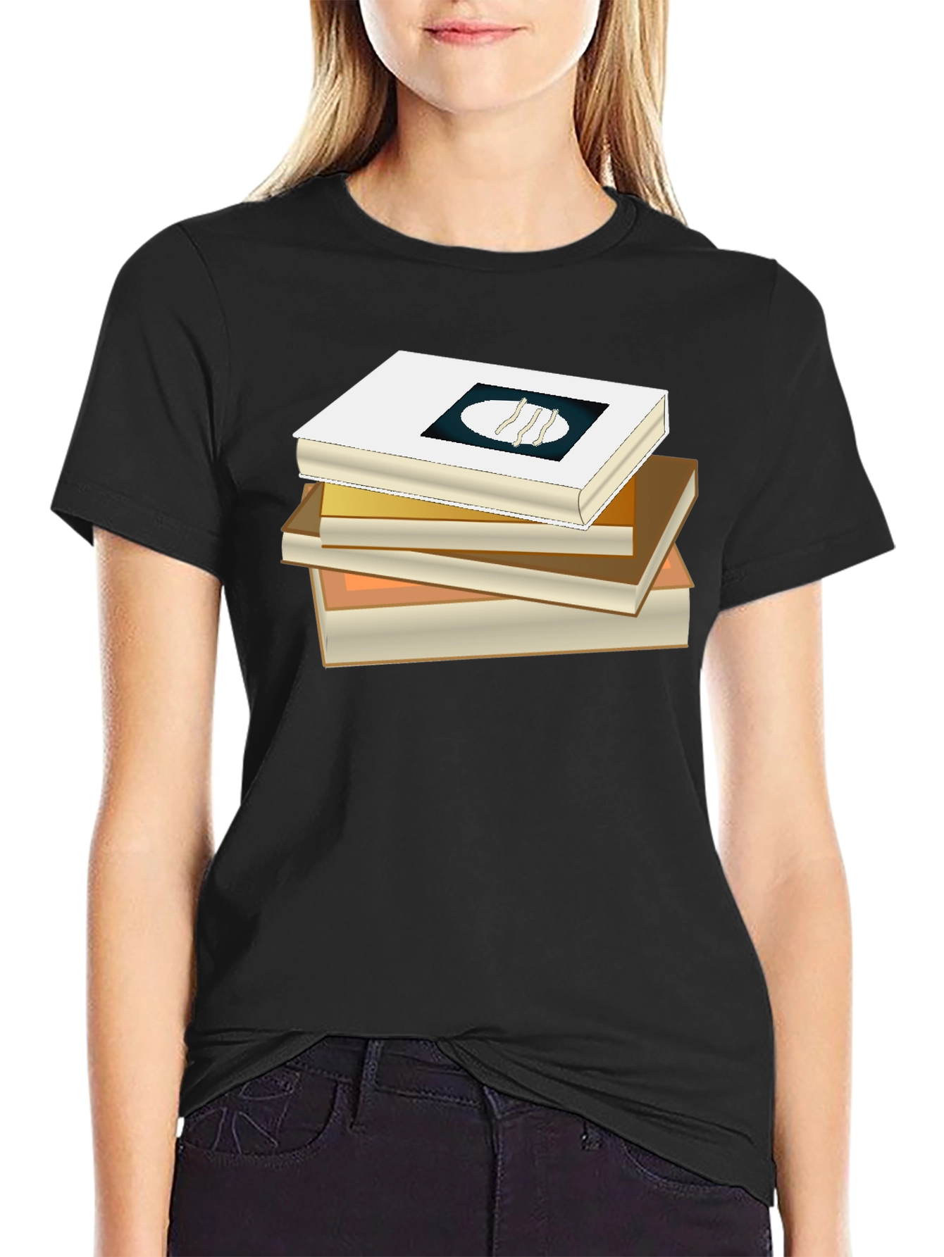 Book Stack Tee - Literary Fashion