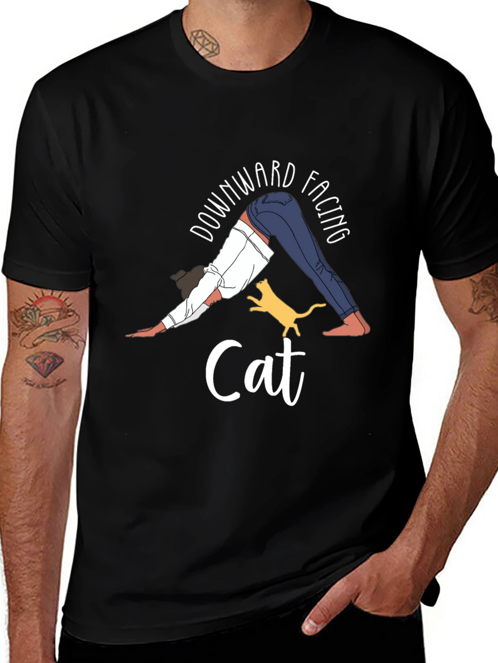 Downward Facing Cat Yoga Graphic Tee