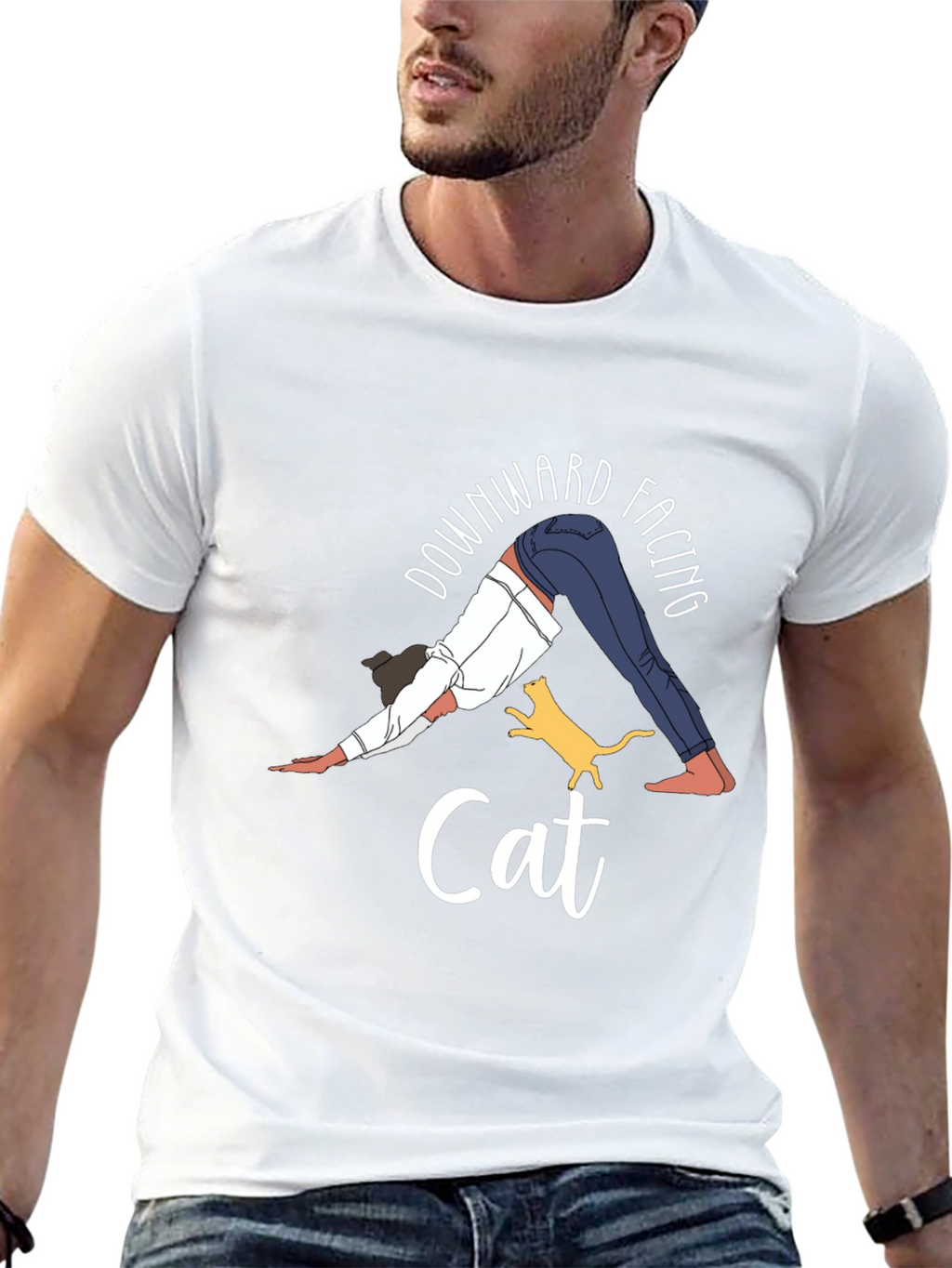Downward Facing Cat Yoga Graphic Tee